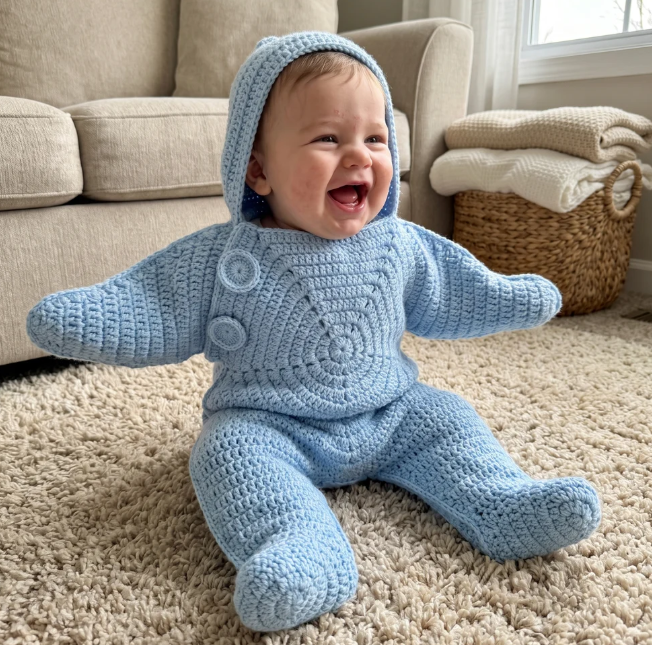Cozy Crochet Starfish Baby Sleep Sack – Hooded Star Swaddle Blanket for Infants
