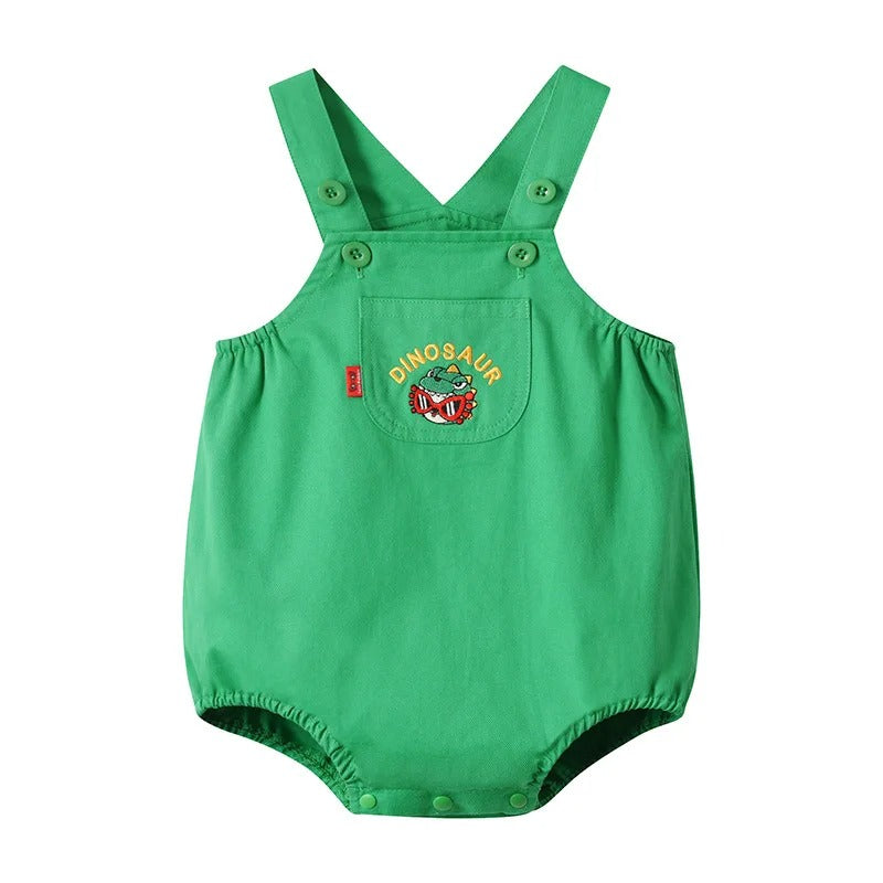 Summer New 0-3 Year Baby Clothes Infant Toddler Baby Overall Pants T-shirt Cartoon Dinosaur Korean Short Fashion Set Stereotail