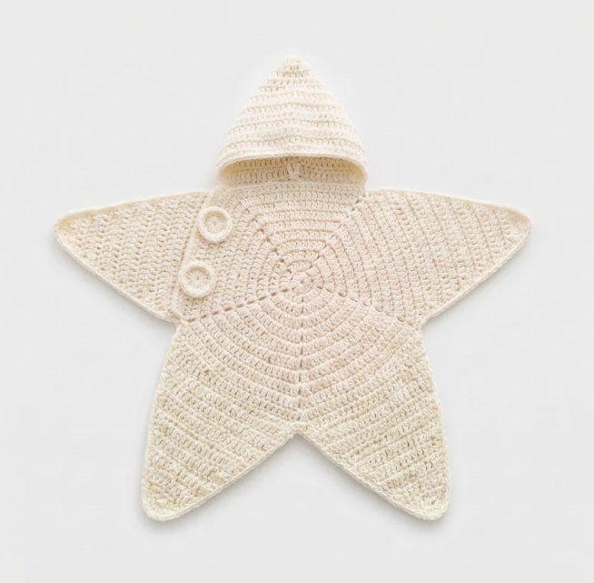 Cozy Crochet Starfish Baby Sleep Sack – Hooded Star Swaddle Blanket for Infants